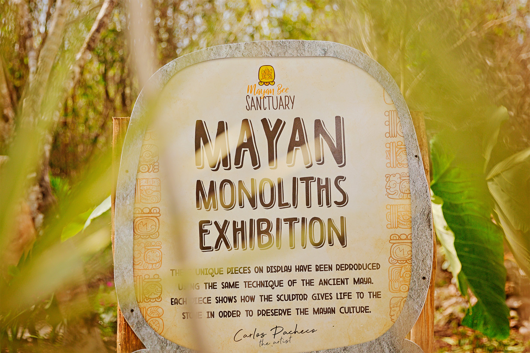 Mayan monoliths exhibition